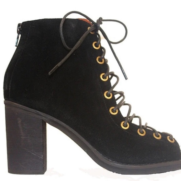JEFFREY CAMPBELL BLACK SUEDE CORSET BOOTIE 9.5 - Picture 2 of 9